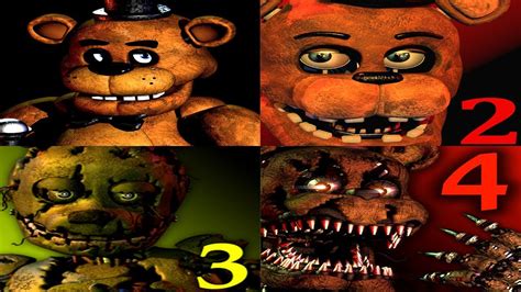 All jumpscares animatronics in FNaF 1-4 - YouTube