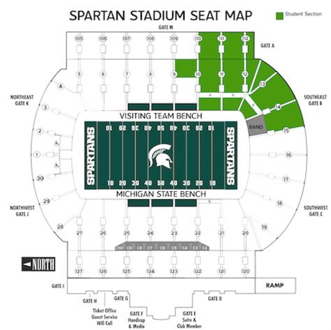 Michigan State Football Stadium Map - Printable Map