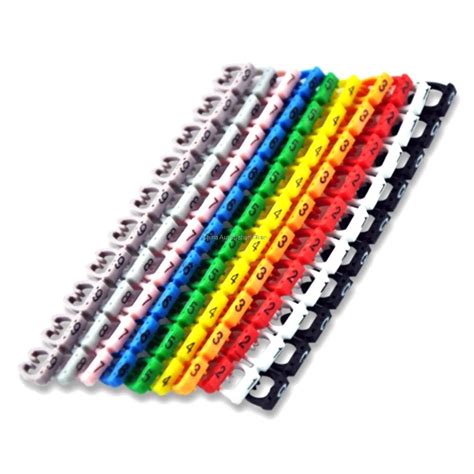 100PCS Cable Marker For 1.5 sqmm Colored Number 0 to 9 Each 10pcs ...