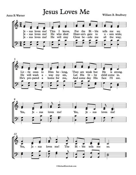 Free Choir Sheet Music – Jesus Loves Me – Michael Kravchuk