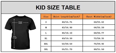 Child T Shirt Size Chart By Age In India - Chart Walls