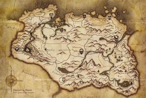 The Elder Scrolls V Skyrim Parchment Map : Amazon.in: Home & Kitchen