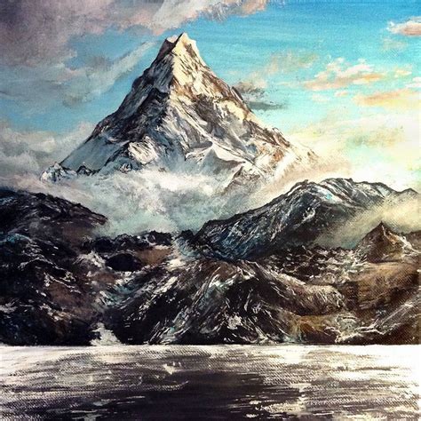 The Lonely Mountain by KristynJanelle on DeviantArt | Kunstteknikker, Maling, Fjell