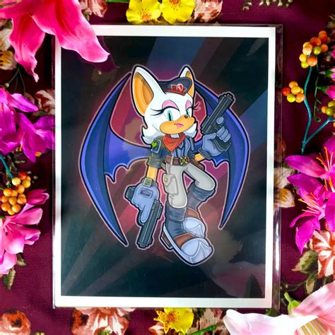 Rebel Rouge Sonic Prime Rouge the Bat Rebel Outfit Original Signed Art Print - Etsy