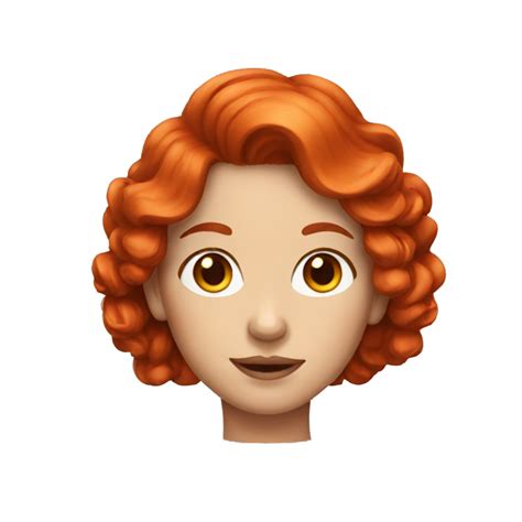 YOUNG LADY, LIGHT SKIN TONE,LARGE RED HAIR, STRAIGHT HAIR | AI Emoji Generator