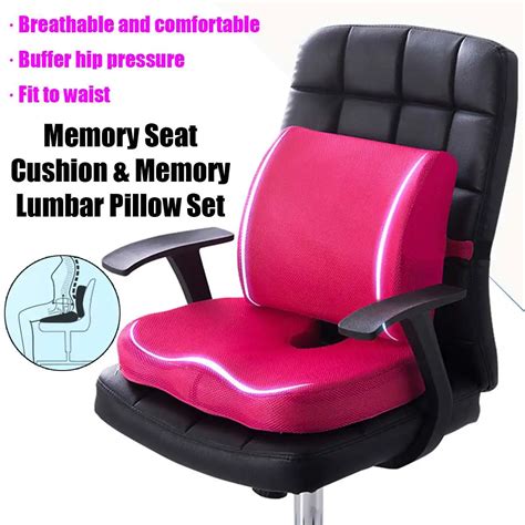 2In1 Hemorrhoid Seat Cushion Memory Foam Car Seat Cushion Set Slow Rebound Office Chair Waist ...