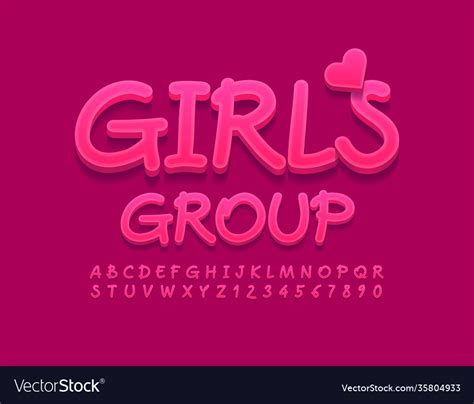 Bright logo girls group pink creative alphabet Vector Image