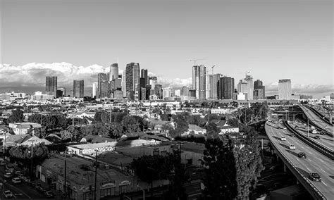 Los Angeles Skyline Looking East 2.9.19 - Black And White Photograph by Gene Parks | Fine Art ...