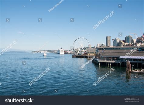 Seattle Great Wheel View Ferry Terminal Stock Photo 298618442 ...