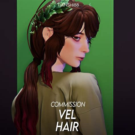 COMMISSION: VEL HAIR | TIANSHI | Sims hair, Sims 4, Sims 4 characters