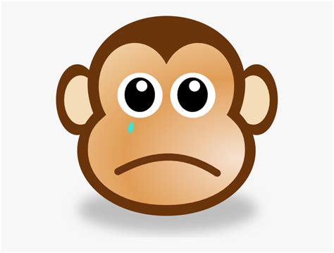 Sad Face Character - Sad Monkey Clipart, HD Png Download - kindpng