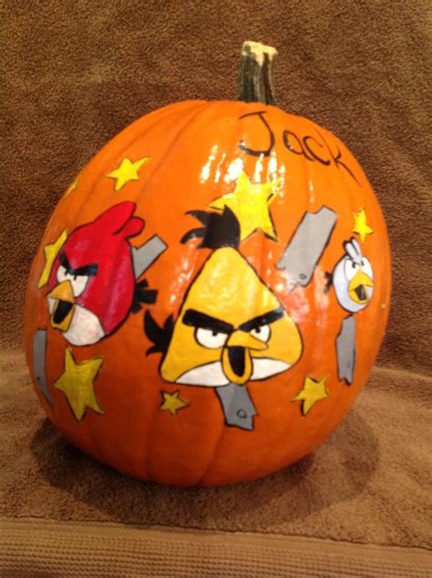 Angry Birds painted pumpkin 2013 | Painted pumpkins, Pumpkin carving ...