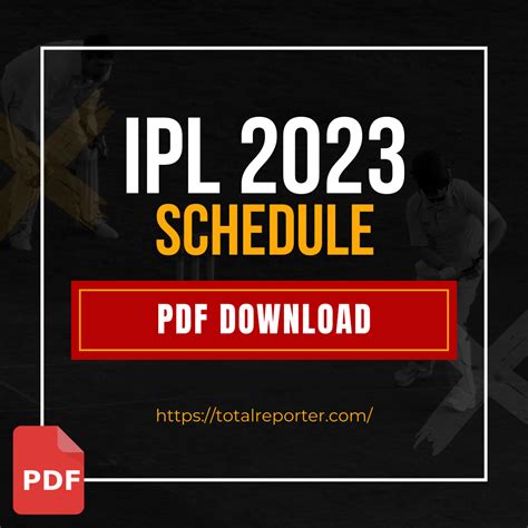 2023 IPL Schedule PDF Download