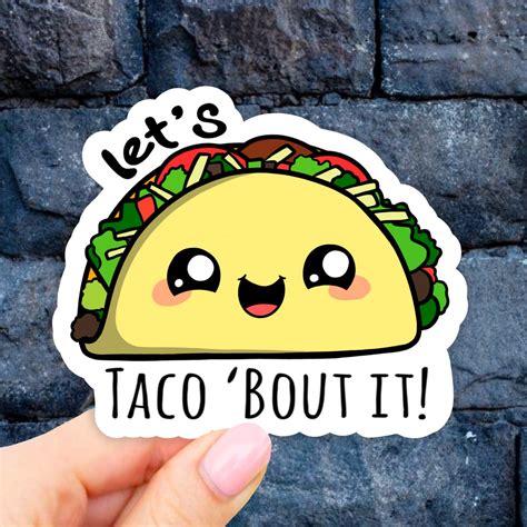 Taco Sticker, Laptop Stickers, Vinyl, Aesthetic stickers, car decal ...