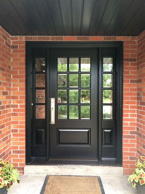 45 Fantastic Exterior Door Ideas With Windows (With images) | Black exterior doors, Brick ...