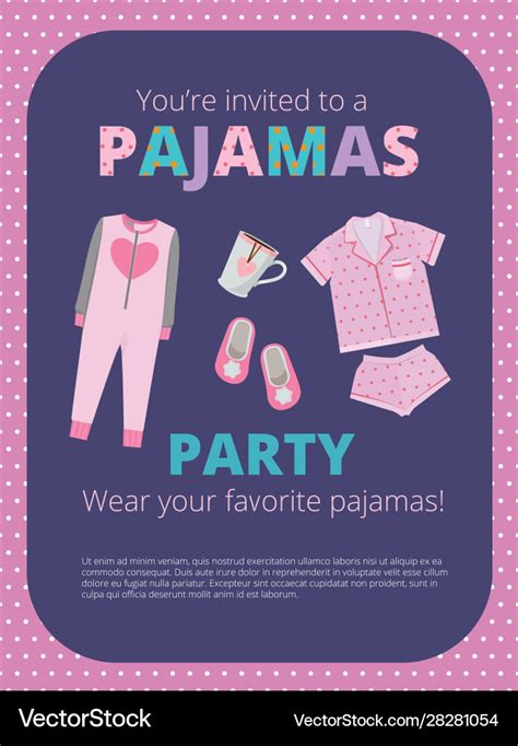 Pajama party poster invitation for night party Vector Image