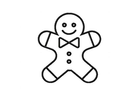 Outline Gingerbread Embroidery Design – Daily Embroidery