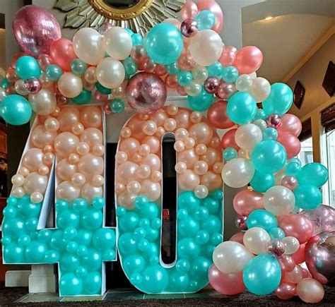 40 Balloons, Number Balloons, Party Balloons, Balloon Diy, 40th Birthday Balloons, Birthday ...