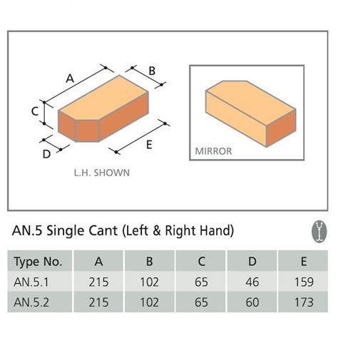 AN5.2 Single Cant Blue Smooth Special Shape Brick - Brick Wholesale