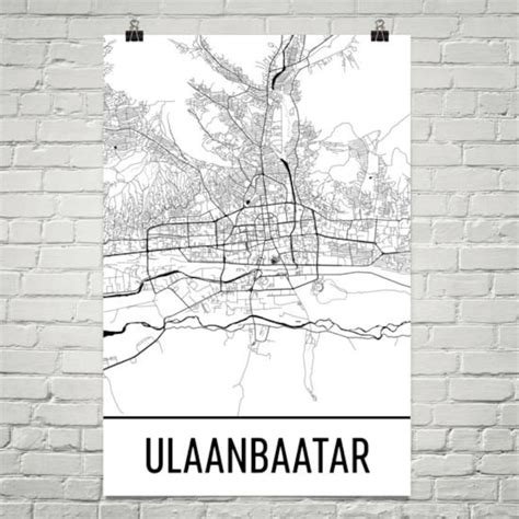 Ulaanbaatar Map Ulaanbaatar Art Ulaanbaatar Print - Etsy