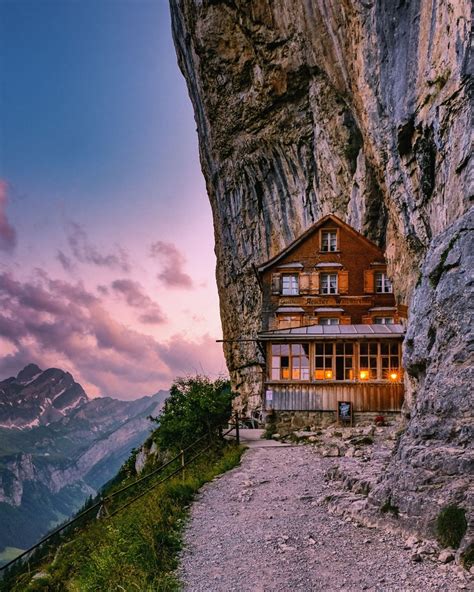 Hiking to the Schafler hut Alpstein region Switzerland