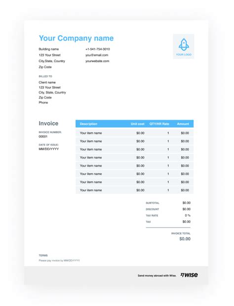 Bill Invoice Format in Excel | Free Download - Wise