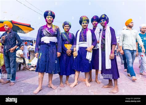 Anandpur Sahib, India - March 2022: Portrait of sikh male (Nihang ...