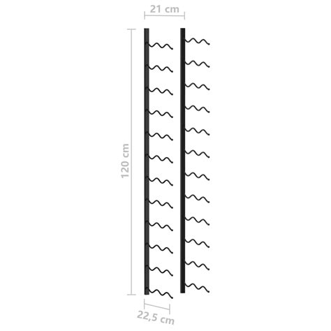 Wall-mounted Wine Rack for 24 Bottles Black Iron | CozSales