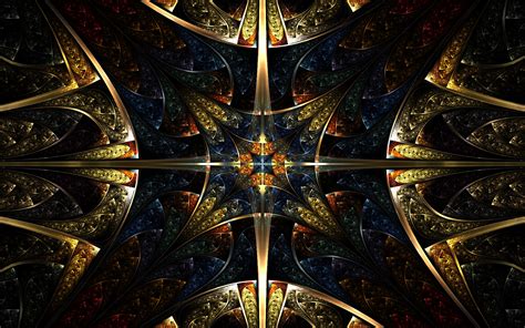 Psychedelic Fractal Symmetry HD Wallpaper