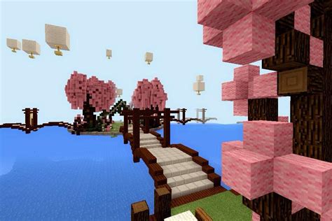 Minecraft PE: Build #8 Cherry Blossom Park | Minecraft Amino