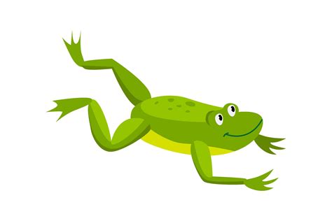 Green Frog Flying in a Jump. Cartoon Vec Graphic by pch.vector ...