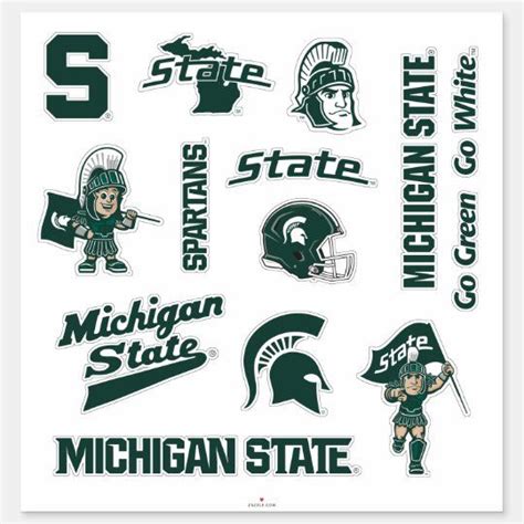 MSU Michigan State Spartans Logos Sticker | Zazzle | Michigan state ...