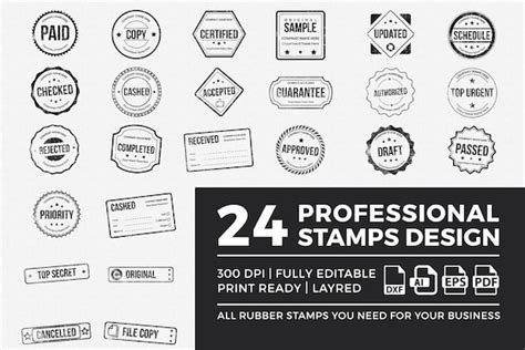 Stamp Collection Rubber Stamp Design Company Stamp - Etsy