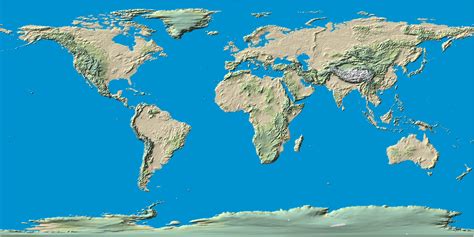 Image Result For Topography Of Continents Map Topographic Map World Map ...