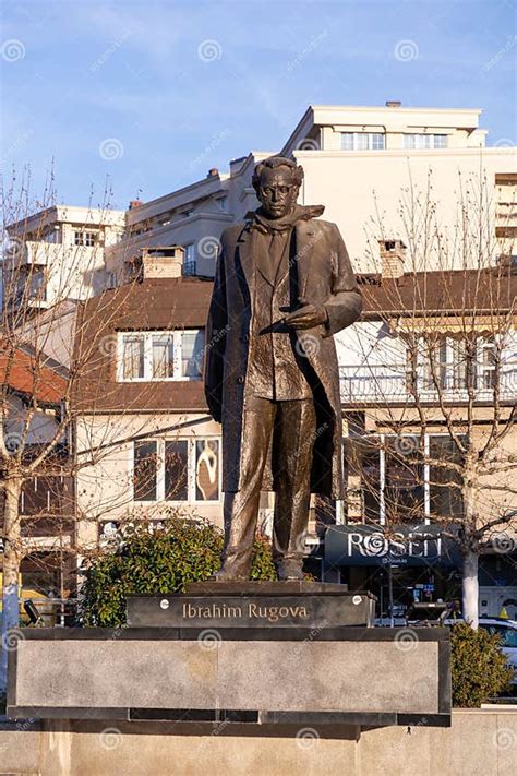 Bronze Statue of Ibrahim Rugova in Pristina, Kosovo Editorial Photo - Image of peace, europe ...