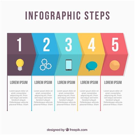 Flat infographic steps template Vector | Free Download