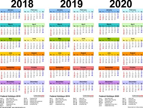 3 Year Calendar Planner | Calendar Printables Free Templates