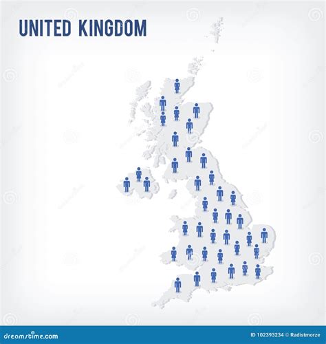 Vector People Map of United Kingdom . the Concept of Population Stock Vector - Illustration of ...