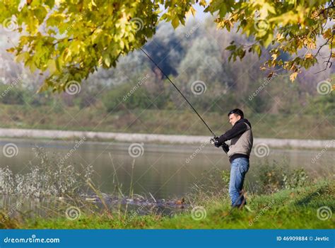 Man fishing stock photo. Image of recreational, freshwater - 46909884