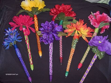 Floral Ribbon Pens I make & often sell. LOVE making these, so cheerful & great small gifts too ...