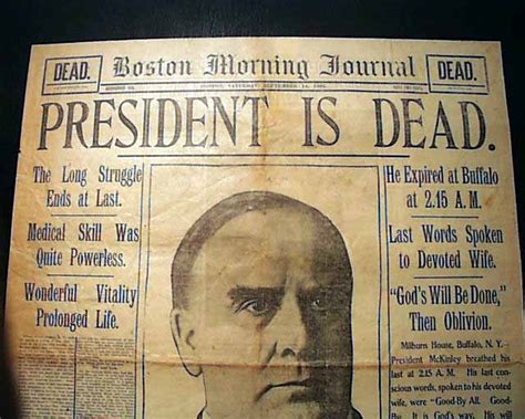 Great President WILLIAM McKINLEY Assassination DEATH w/ Photo 1901 Old Newspaper | eBay