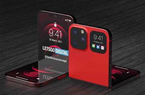 Concept flip phone iPhone 13 with folding screen rendered - MSPoweruser