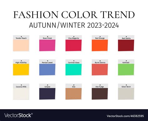 Fashion color trend autumn - winter 2023 - 2024 Vector Image