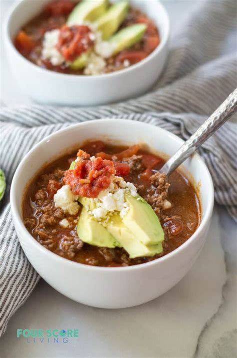 Keto Taco Soup - Four Score Living