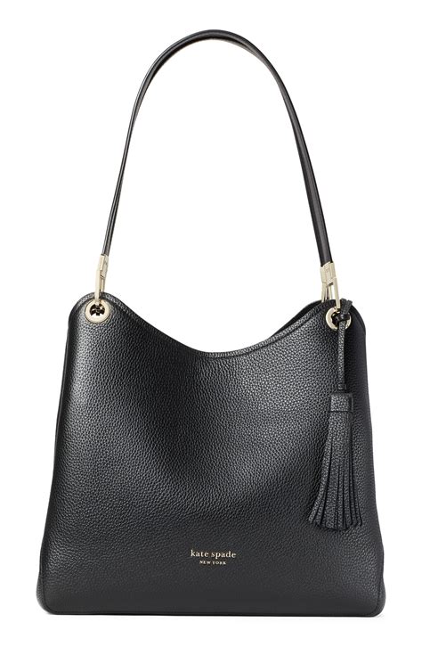 Kate Spade New York Large Loop Leather Shoulder Bag - Black | Fashion ...