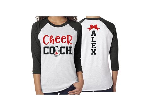 Glitter Cheer Coach Shirt | Cheer Shirt | 3/4 Sleeve Raglan | Cheer ...