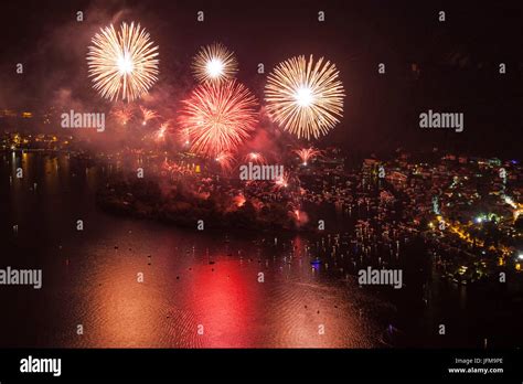 San Giovanni fireworks at Isola Comacina of Comolake, Sala Comacina ...