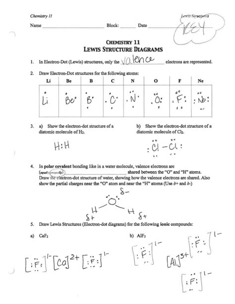 Lewis Diagrams worksheet - MS MCLARTY'S CLASSES