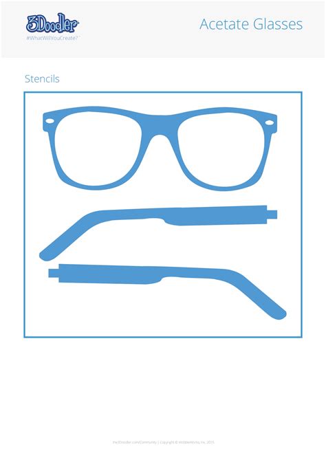 Acetate Glasses 3D Pen Stencil - 3Doodler