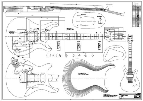 Shown in the drawing is a PRS Custom 24 full size (1:1). You get all ...